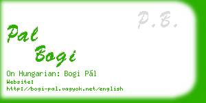 pal bogi business card